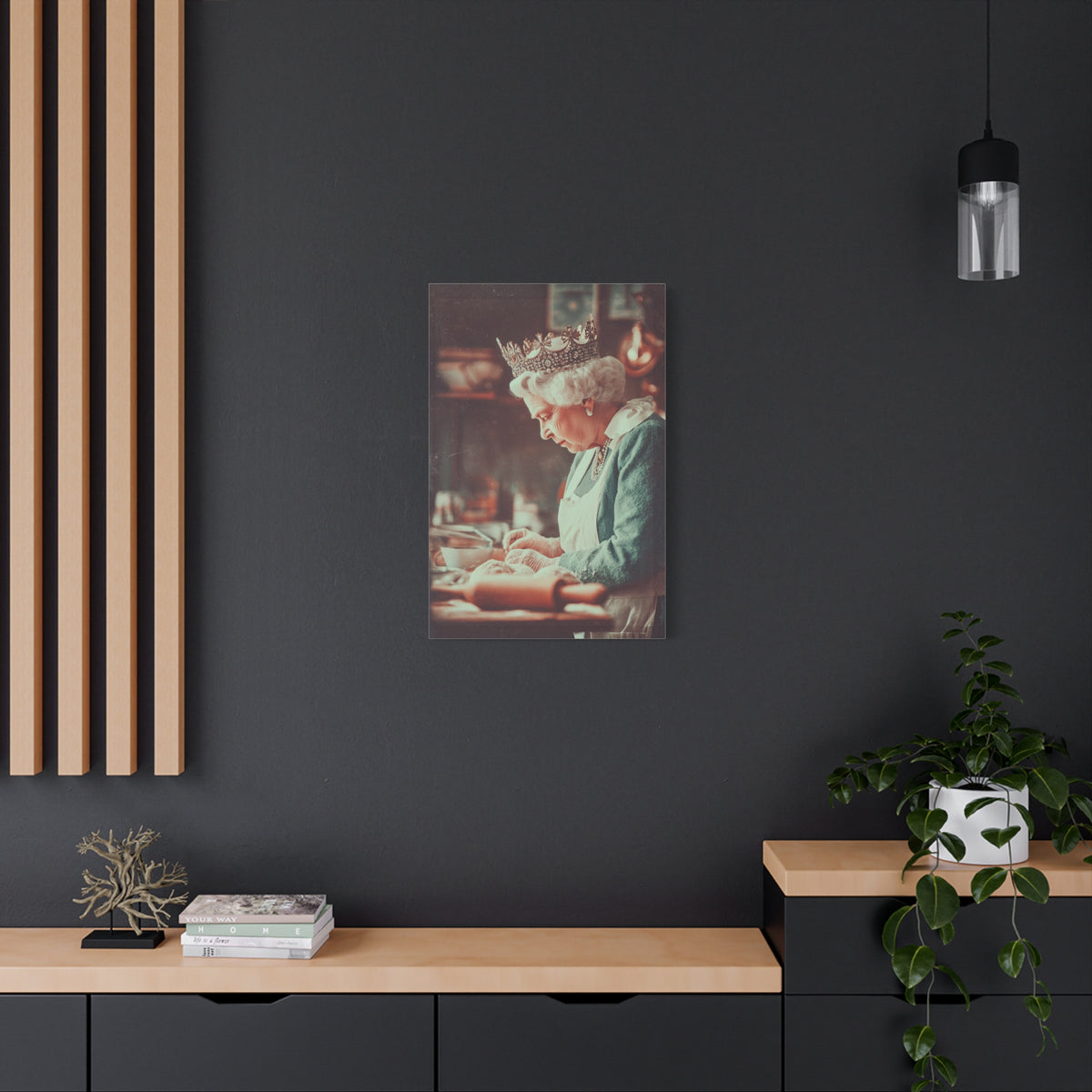 The Crowned Baker Canvas | Whimsical Royal Kitchen Wall Art