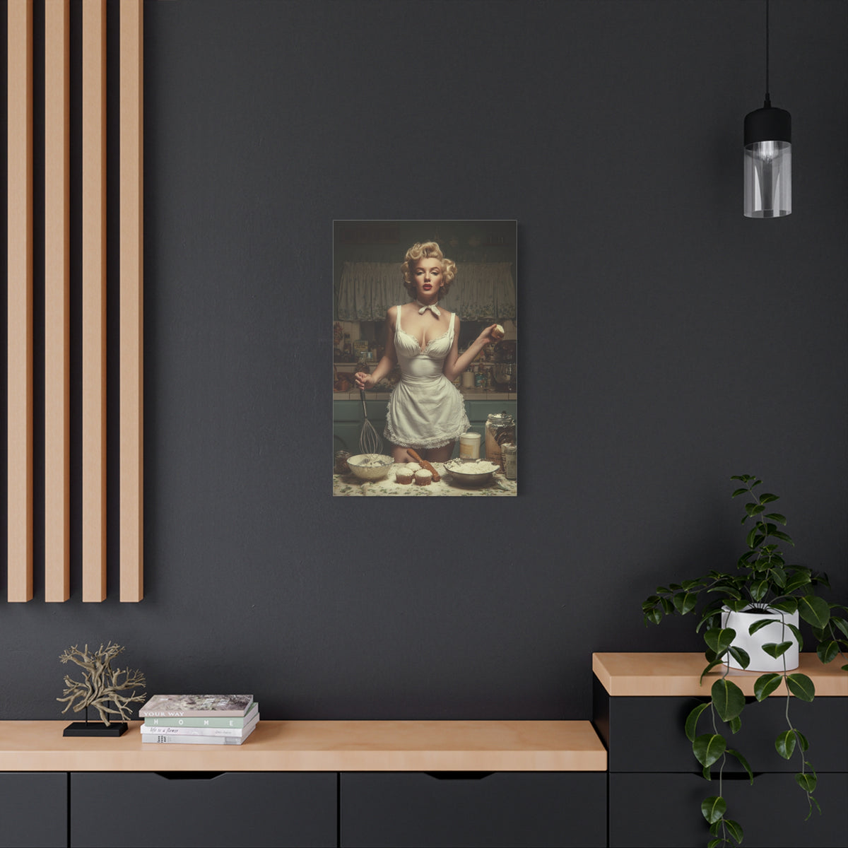 Cupcake Hour Canvas | 1950s Retro Kitchen Wall Art & Baking Print