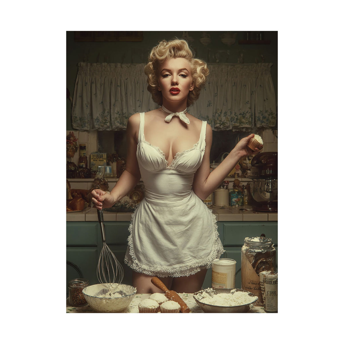Cupcake Hour Poster | 1950s Retro Kitchen Wall Art & Baking Print