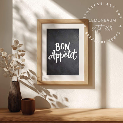 Bon Appétit Küchenposter – Französisches Essenszitat Wandkunst - Poster