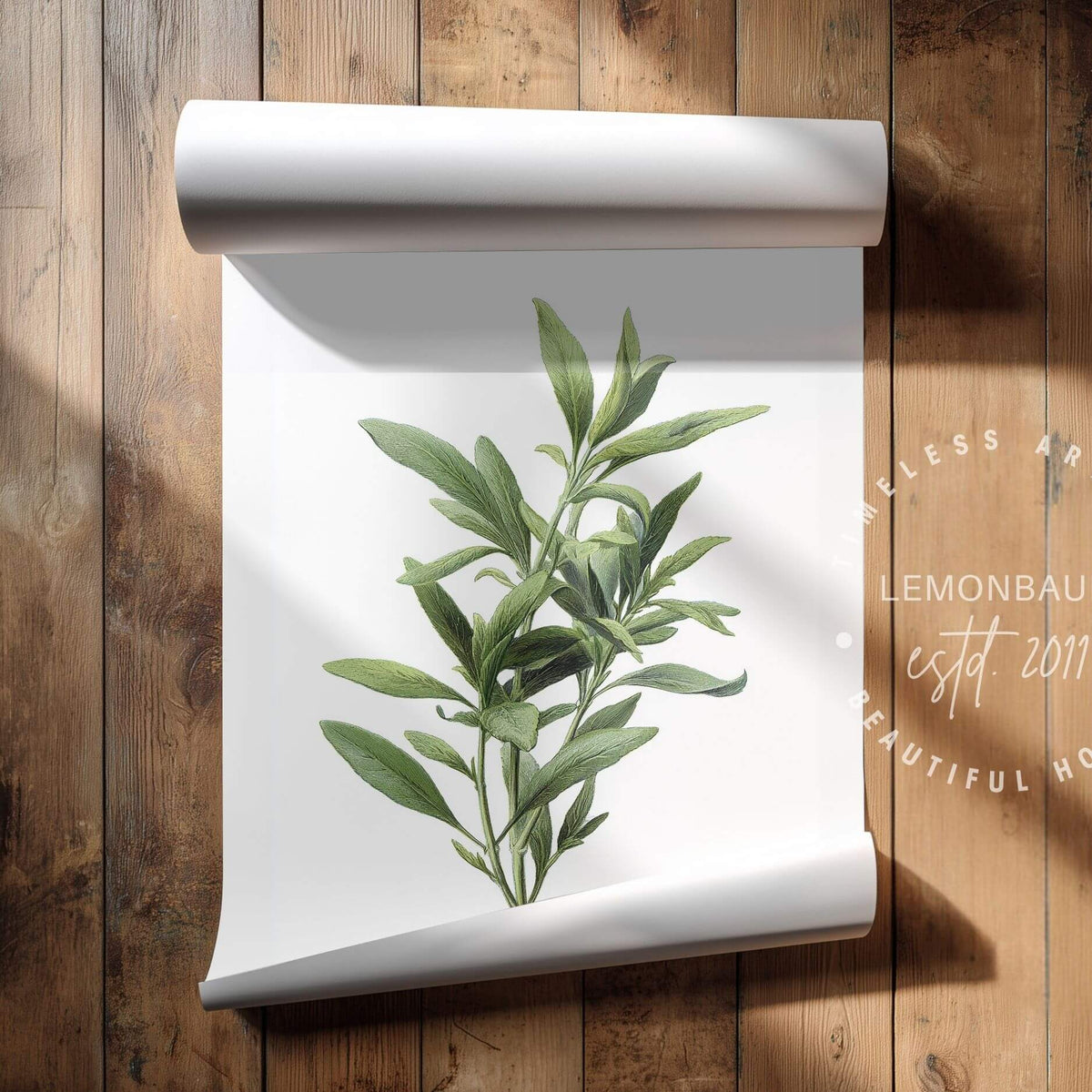 Fresh Tarragon Sprig Wall Art | Kitchen Botanical Poster | Lemonbaum