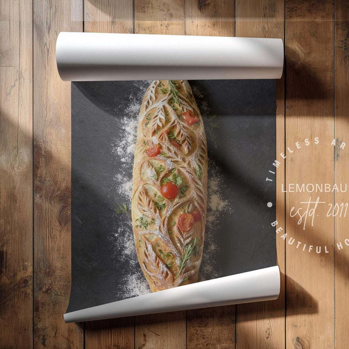 Botanical Baguette Poster | Artisan Bread & Bakery Wall Art