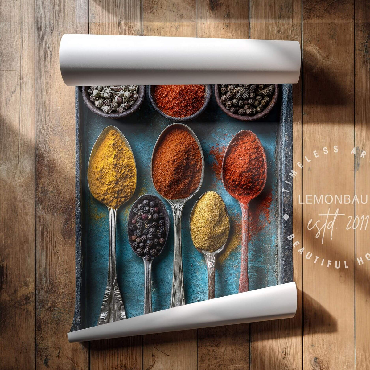 Bunte Gewürz-Wandkunst – Kräuter & Gewürze Küchenposter