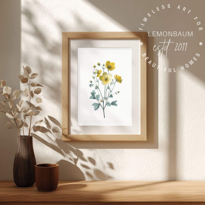 Meadow Buttercup Wall Art | Botanical Kitchen Poster | Lemonbaum