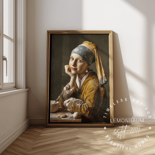 The Baker with a Pearl Earring | Poster Funny Classic Kitchen Wall Art