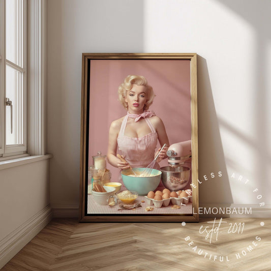 Pink Kitchen | Poster Retro 1950s Baking & Kitchen Wall Art