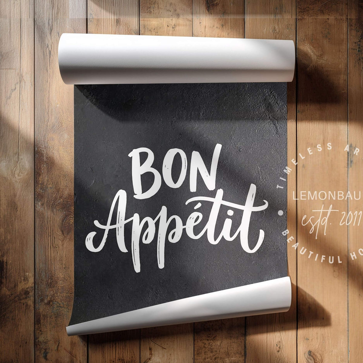 Bon Appétit Küchenposter – Französisches Essenszitat Wandkunst - Poster