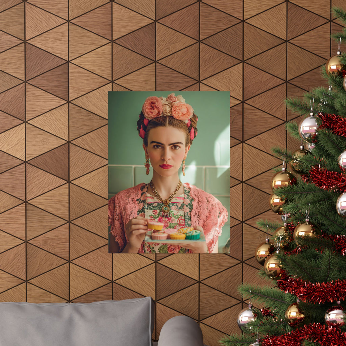 Frida’s Cupcakes | Poster Colourful Floral Kitchen & Baking Wall Art
