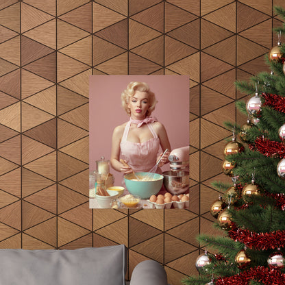 Pink Kitchen | Poster Retro 1950s Baking & Kitchen Wall Art