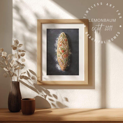 Botanical Baguette Poster | Artisan Bread & Bakery Wall Art