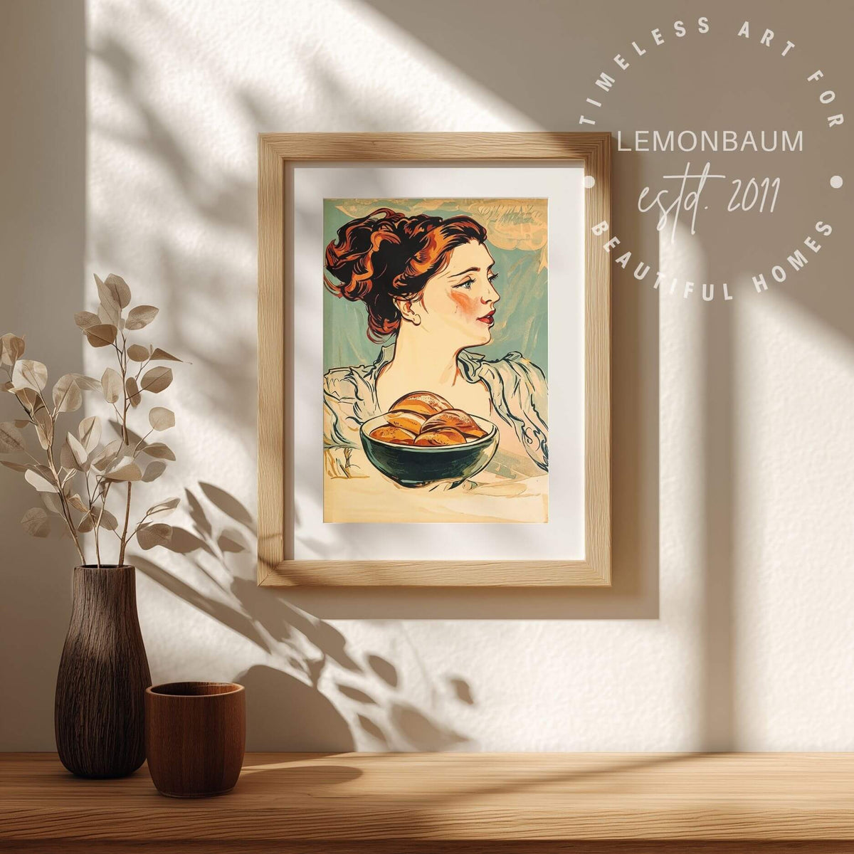 The Bread Lady Poster – Vintage Art Nouveau Baking Wall Art