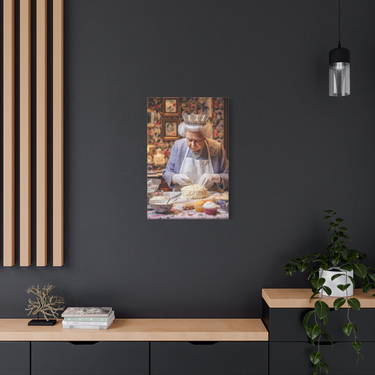 Vintage Art Nouveau Woman Canvas Print — Floral Portrait Matte Stretched Wall Art