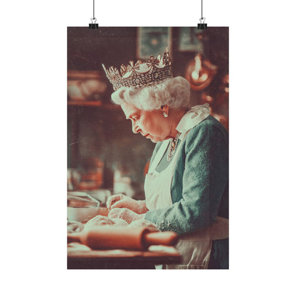 The Crowned Baker Poster | Whimsical Royal Kitchen Wall Art