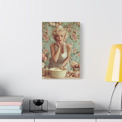 Flour & Roses Canvas | Romantic Vintage Kitchen & Baking Wall Art