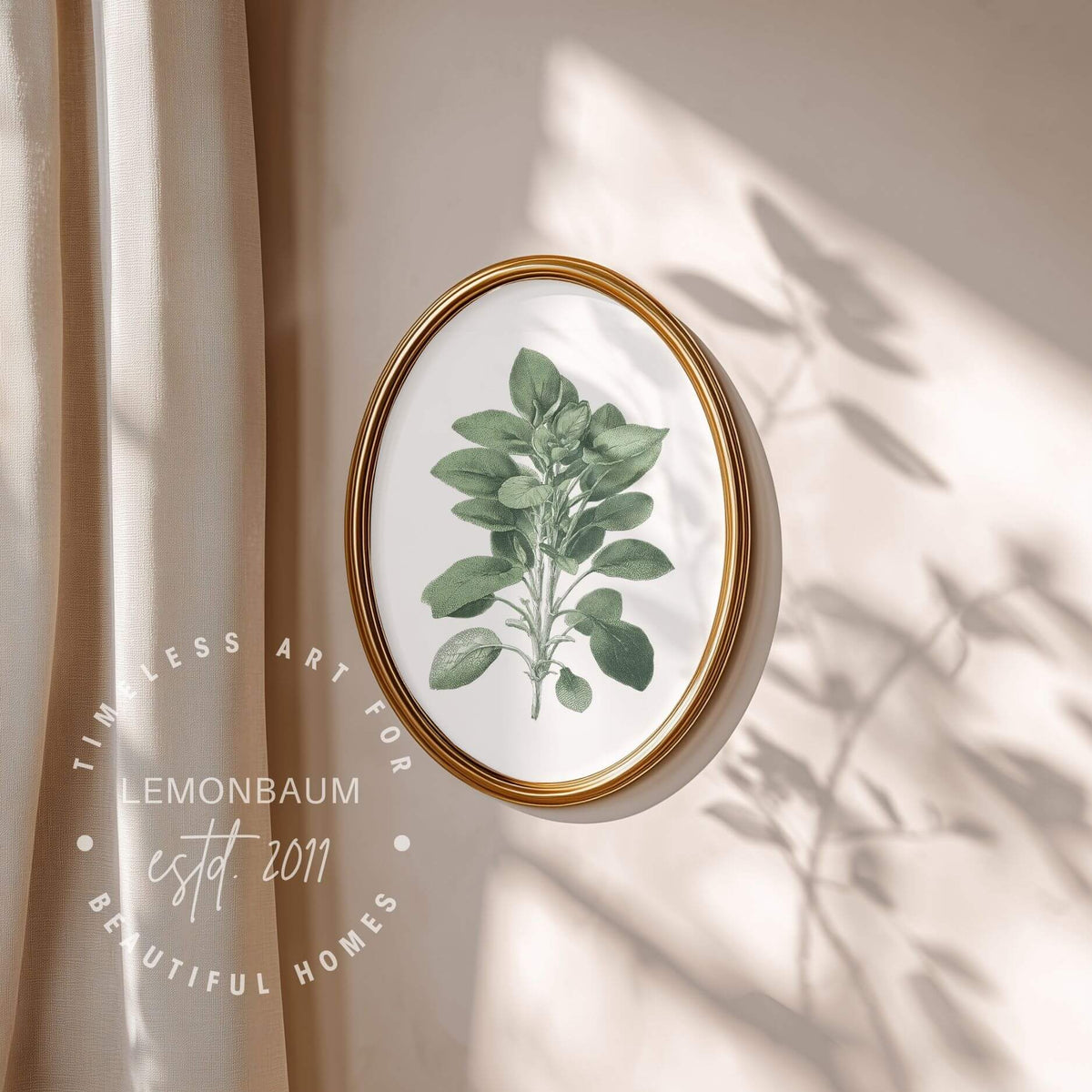 Wild Mint Sprig Wall Art | Kitchen Botanical Poster | Lemonbaum