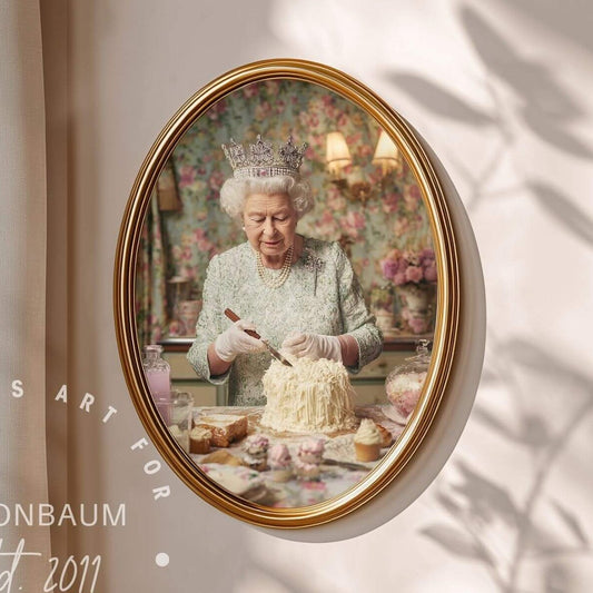 Wandkunst „Royal Baker“ – Küchenposter mit königlichem Backglamour