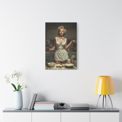 Cupcake Hour Canvas | 1950s Retro Kitchen Wall Art & Baking Print