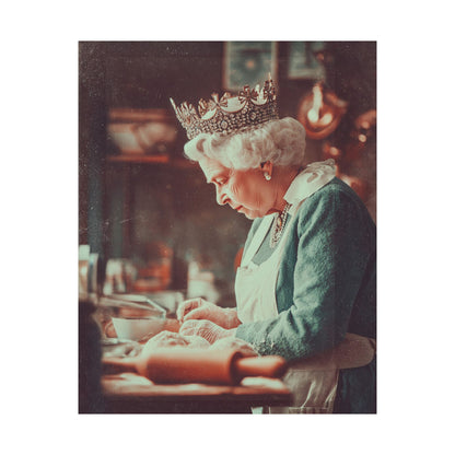 The Crowned Baker Poster | Whimsical Royal Kitchen Wall Art