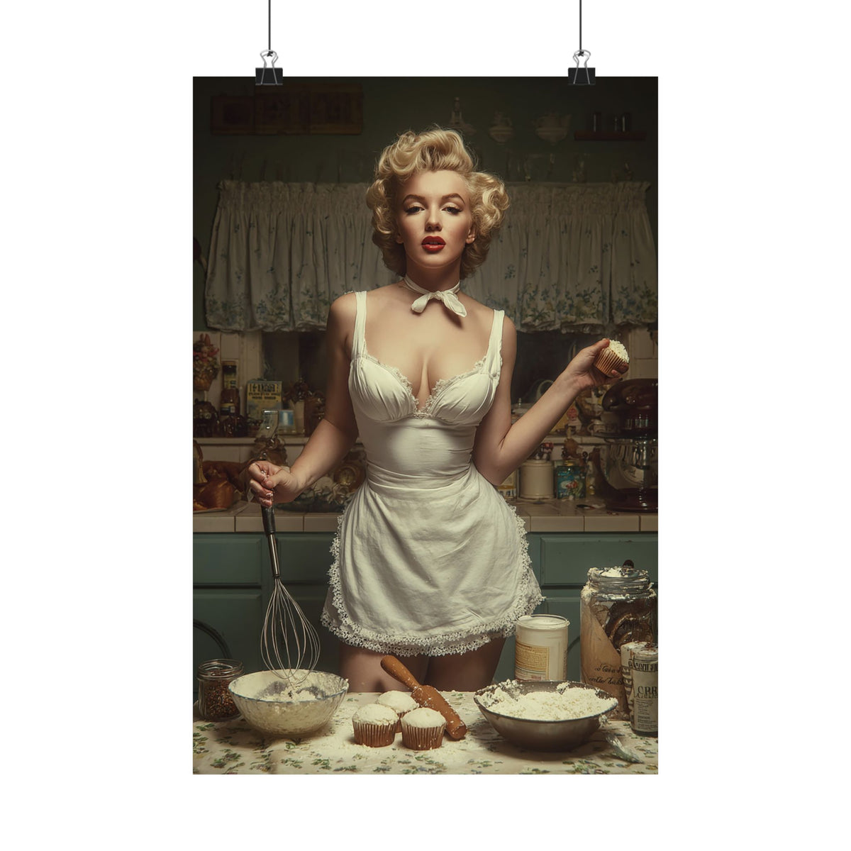 Cupcake Hour Poster | 1950s Retro Kitchen Wall Art & Baking Print