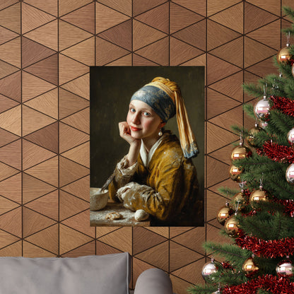 The Baker with a Pearl Earring | Poster Funny Classic Kitchen Wall Art