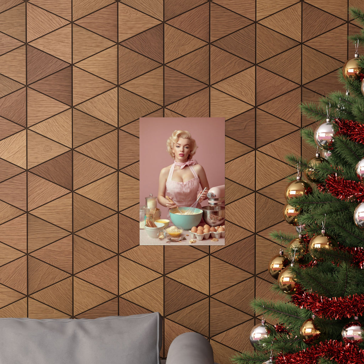 Pink Kitchen | Poster Retro 1950s Baking & Kitchen Wall Art