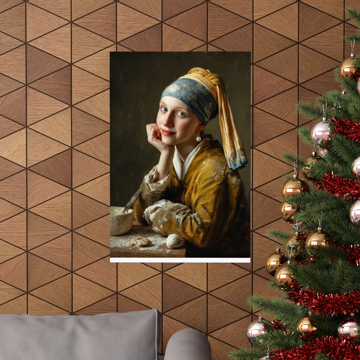 The Baker with a Pearl Earring | Poster Funny Classic Kitchen Wall Art