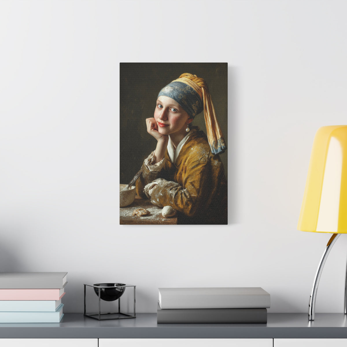 The Baker with a Pearl Earring | Canvas Funny Classic Kitchen Wall Art