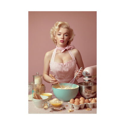 Pink Kitchen | Poster Retro 1950s Baking & Kitchen Wall Art