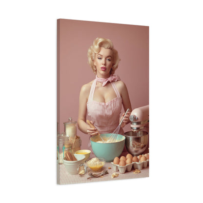 Pink Kitchen | Canvas Retro 1950s Baking & Kitchen Wall Art