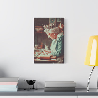 The Crowned Baker Canvas | Whimsical Royal Kitchen Wall Art