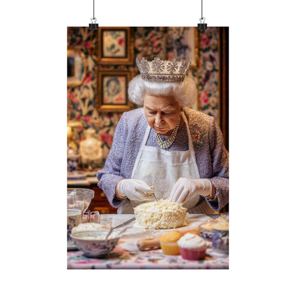 Modern Art Lady with Marigolds Matte Vertical Poster | Vintage Floral Portrait