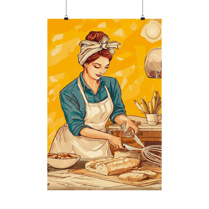 The Joy of Baking Poster | Retro Kitchen Wall Art & Baker Print