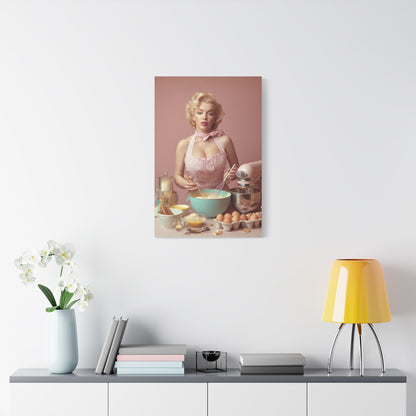 Pink Kitchen | Canvas Retro 1950s Baking & Kitchen Wall Art