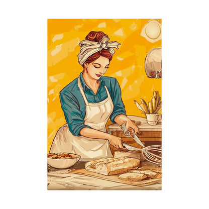 The Joy of Baking Poster | Retro Kitchen Wall Art & Baker Print