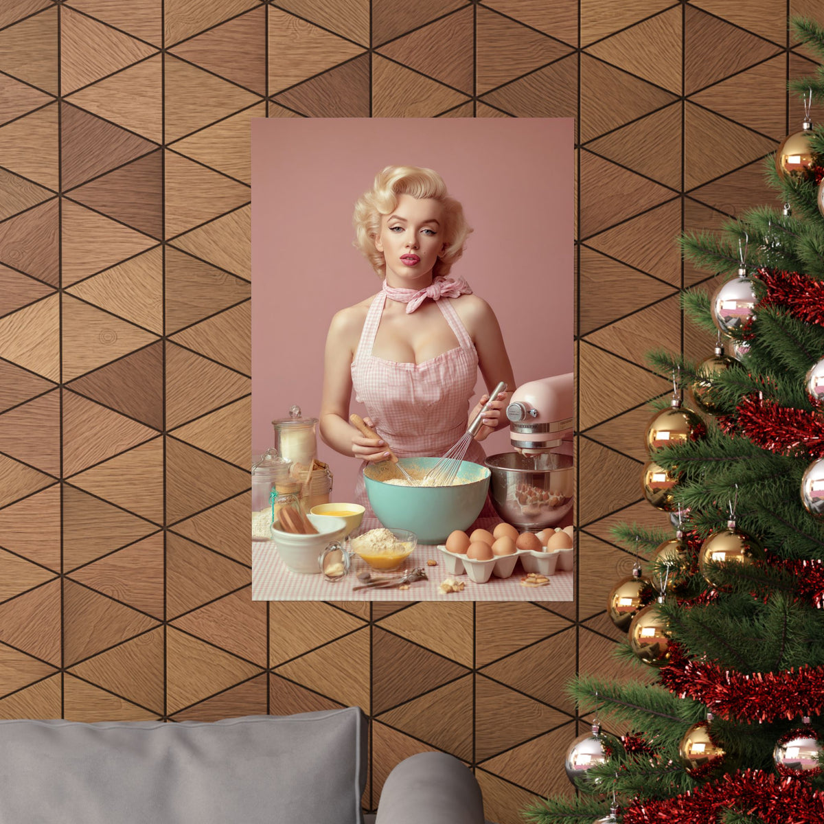 Pink Kitchen | Poster Retro 1950s Baking & Kitchen Wall Art