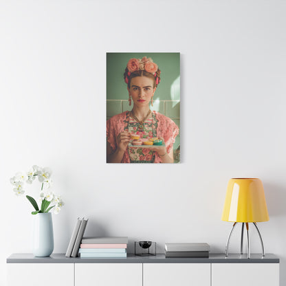 Frida’s Cupcakes | Canvas Colourful Floral Kitchen & Baking Wall Art