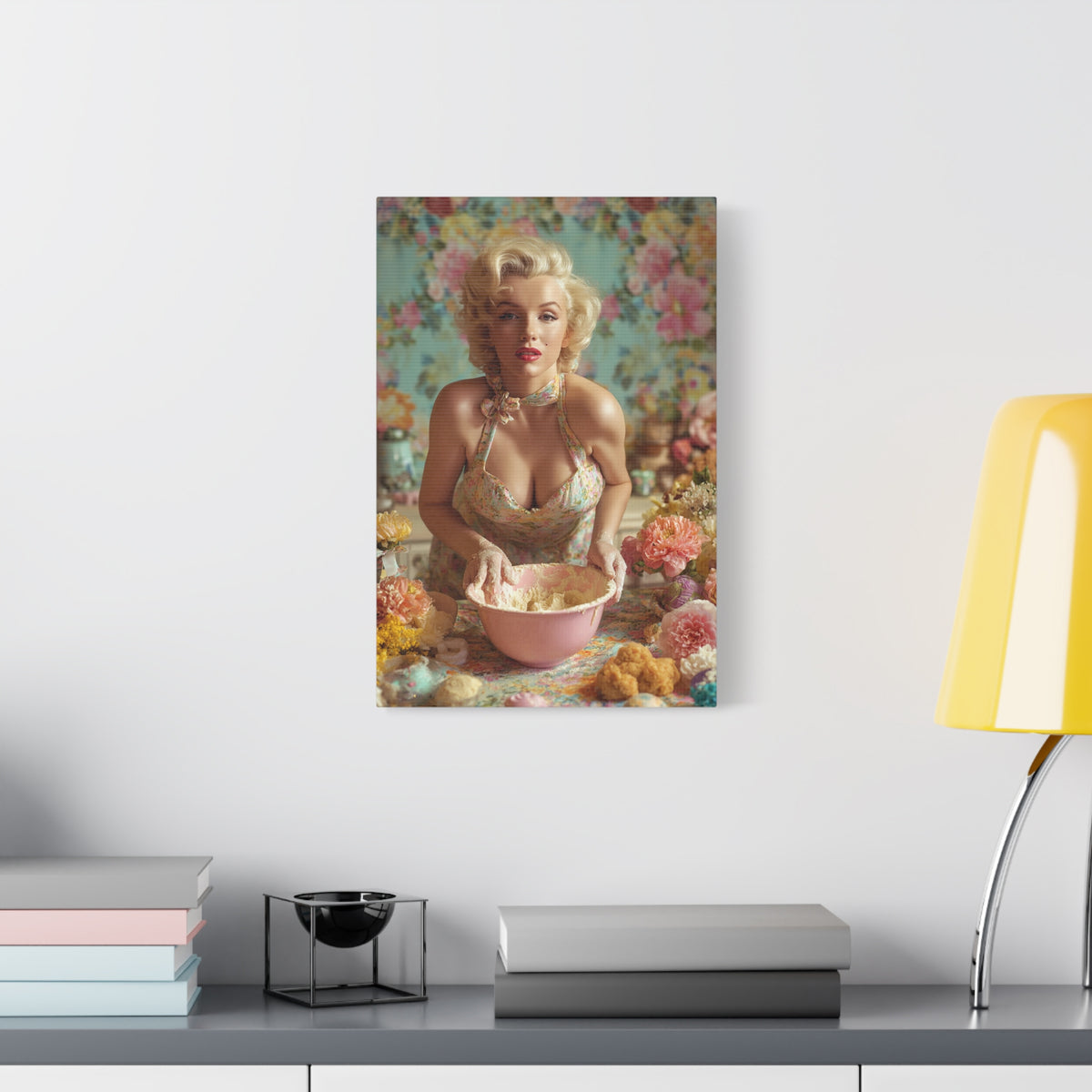 Flour & Roses Canvas | Romantic Vintage Kitchen & Baking Wall Art