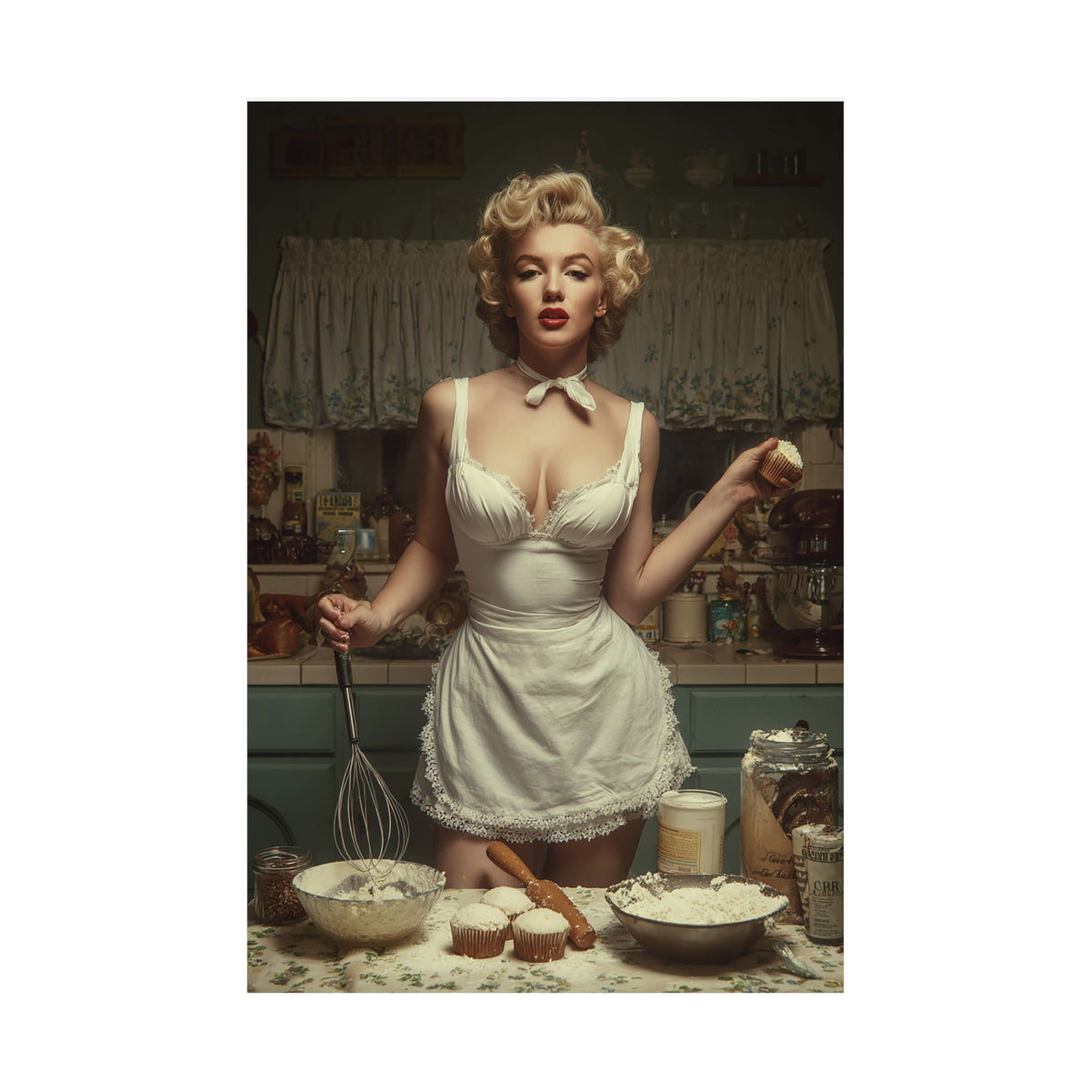 Cupcake Hour Poster | 1950s Retro Kitchen Wall Art & Baking Print