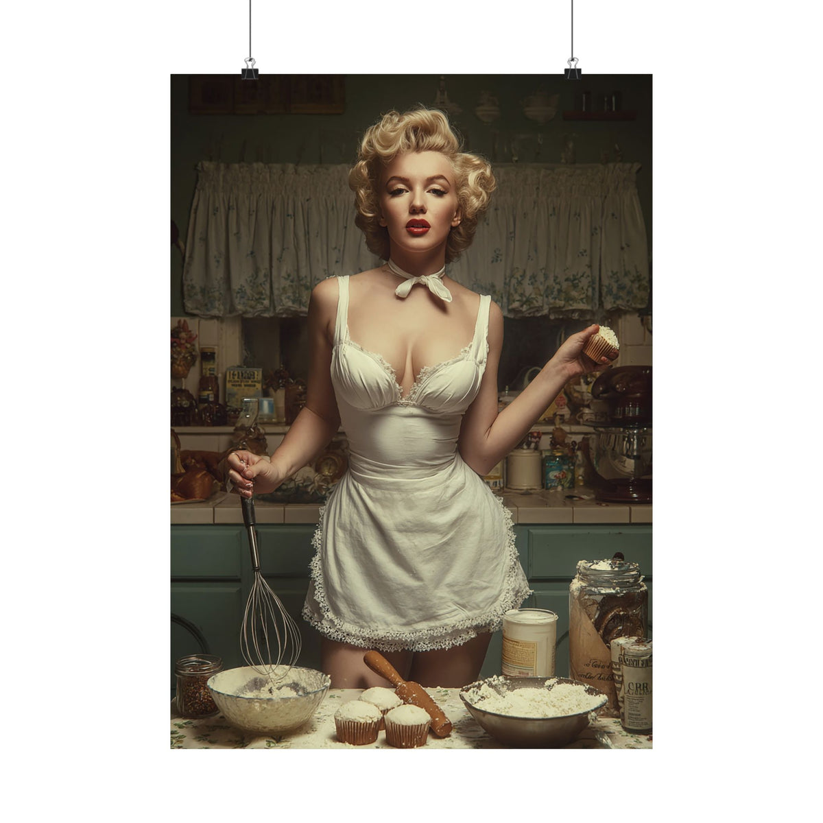 Cupcake Hour Poster | 1950s Retro Kitchen Wall Art & Baking Print