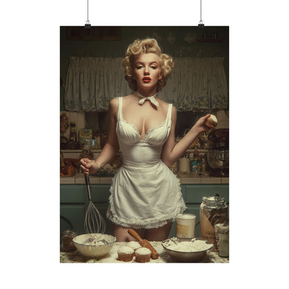 Cupcake Hour Poster | 1950s Retro Kitchen Wall Art & Baking Print