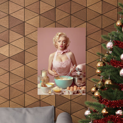 Pink Kitchen | Poster Retro 1950s Baking & Kitchen Wall Art