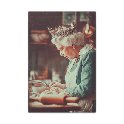 The Crowned Baker Canvas | Whimsical Royal Kitchen Wall Art