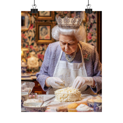 Modern Art Lady with Marigolds Matte Vertical Poster | Vintage Floral Portrait