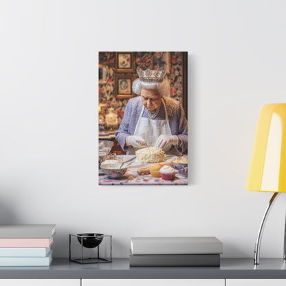 Vintage Art Nouveau Woman Canvas Print — Floral Portrait Matte Stretched Wall Art
