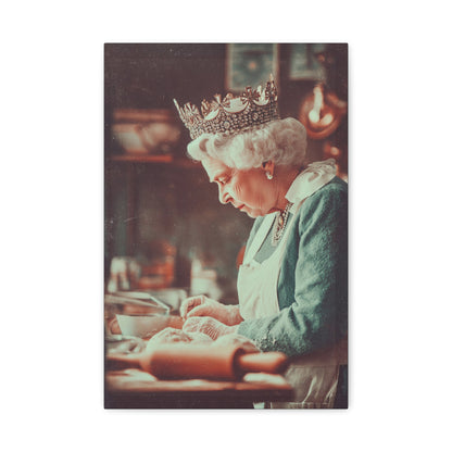 The Crowned Baker Canvas | Whimsical Royal Kitchen Wall Art