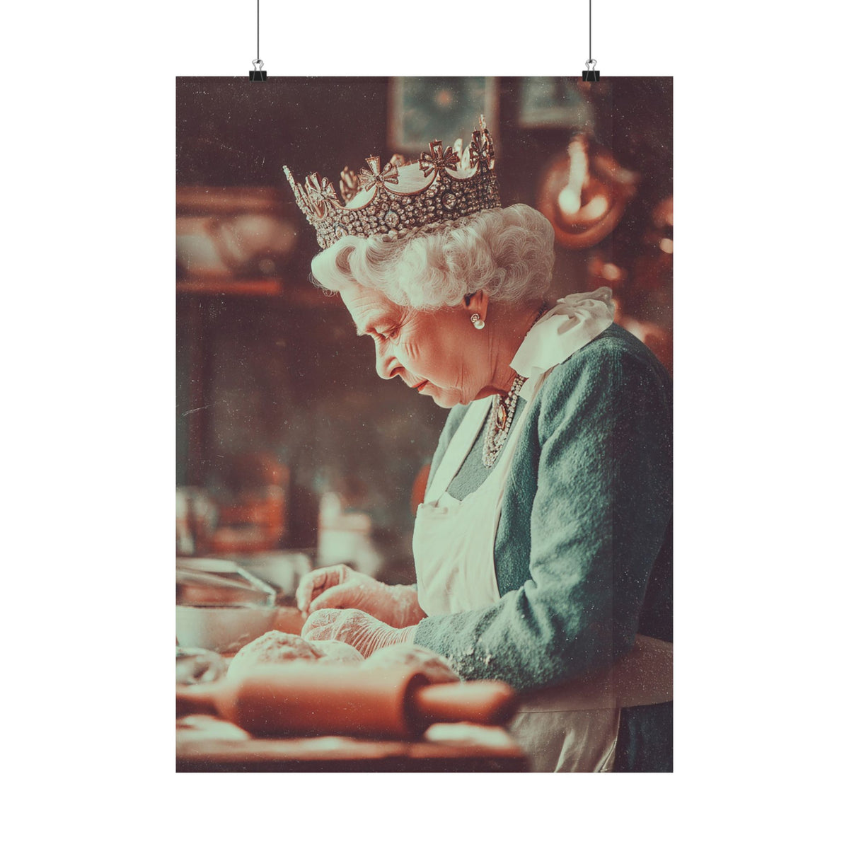 The Crowned Baker Poster | Whimsical Royal Kitchen Wall Art