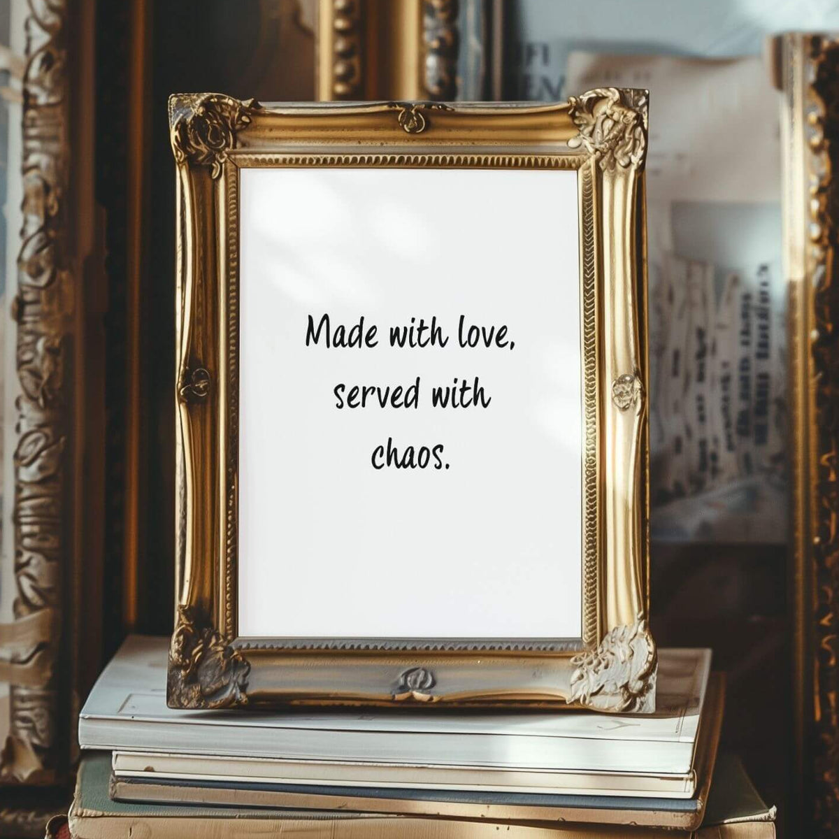Made With Love, Served With Chaos | Kitchen Quote Poster | Lemonbaum