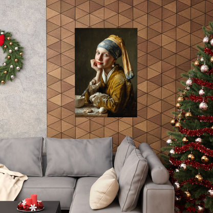 The Baker with a Pearl Earring | Poster Funny Classic Kitchen Wall Art
