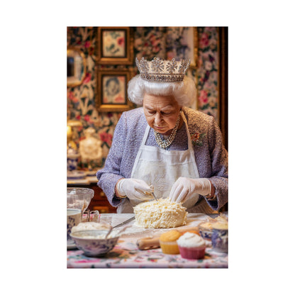 Modern Art Lady with Marigolds Matte Vertical Poster | Vintage Floral Portrait