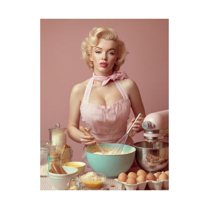 Pink Kitchen | Poster Retro 1950s Baking & Kitchen Wall Art